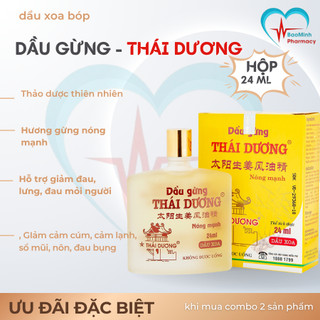  Dầu Gừng Thái Dương Hỗ Trợ Giảm Các Triệu Chứng Cảm Cúm Đau Nhức Xương Khớp Chống Say Xe Chai 24ml 
