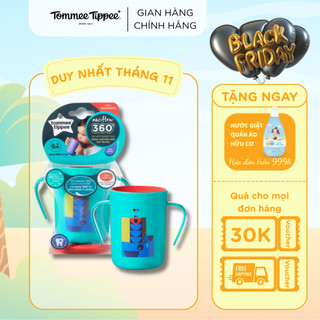 Ly tập uống nước chống tràn cho bé Tommee Tippee 360 Deco Trainer 200ml từ 6 tháng - Xanh cổ vịt