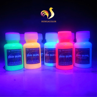  Màu Acrylic Phản Quang Phát Sáng Bằng Đèn UV Lọ 20ml 30ml Pha Sẵn HUNGACOLOR 