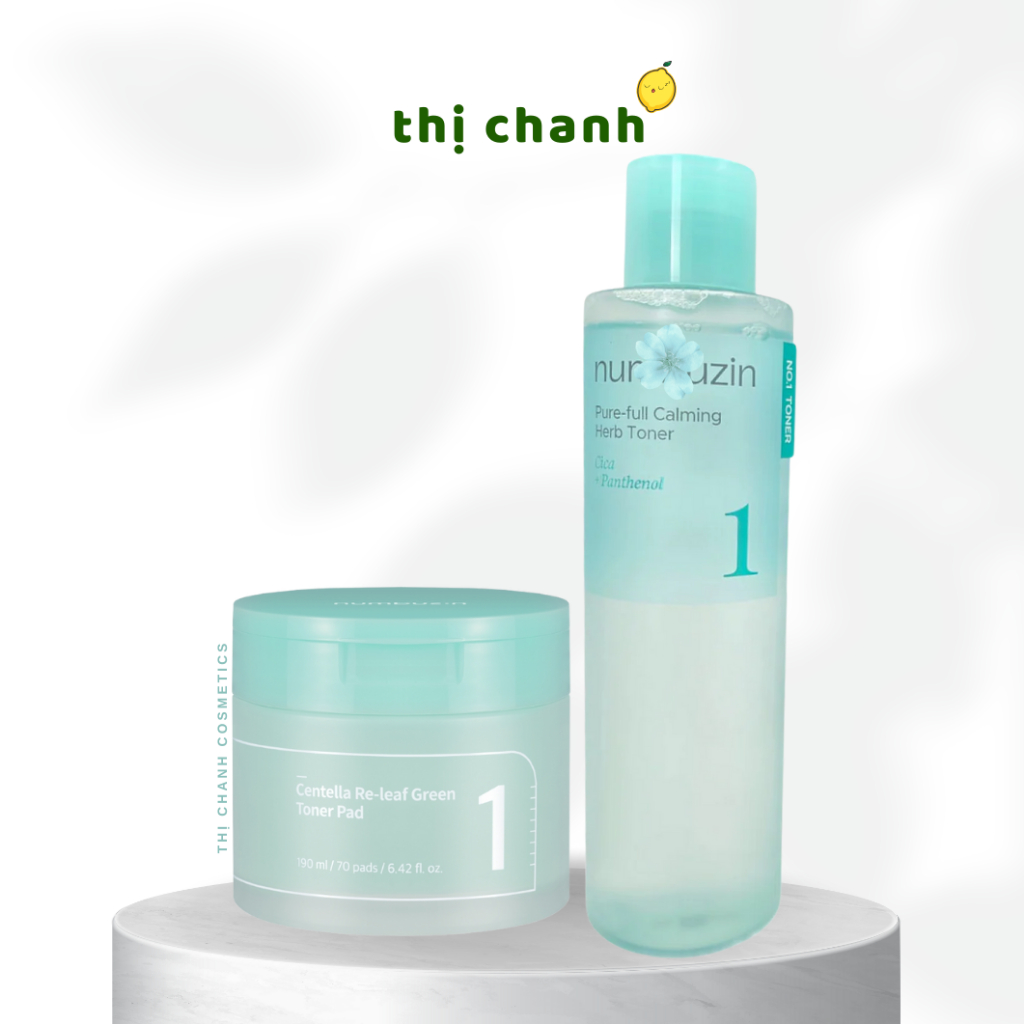 (Nhập Khẩu) Toner/ Toner Pad NUMBUZIN No.1 Pure-Full Calming Herb Toner/ Centella Re-Leaf Green Tone