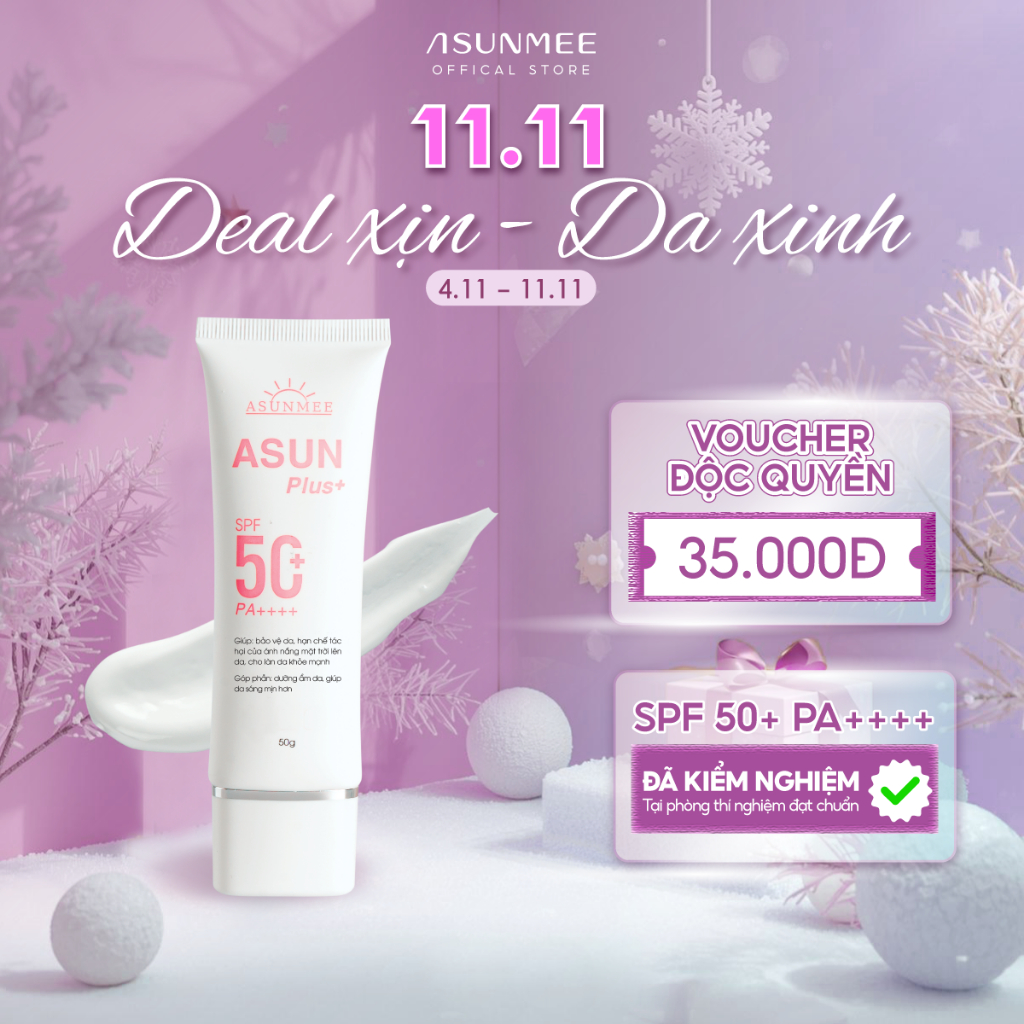 Kem Chống Nắng Asun SPF50+ PA++++ Nâng Tone Da Tự Nhiên – Chống Tia UV, Bảo Vệ Da Suốt Cả Ngày