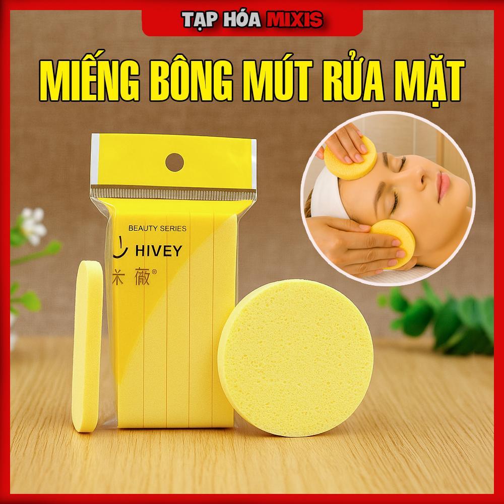 Bông mút rửa mặt bọt biển nén mềm mịn có thể tái sử dụng, rửa mặt tại nhà, spa - GD231