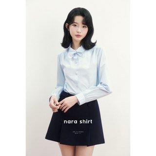  JOIE DES ROSES - Áo sơ mi tay dài dáng suông cổ sen phối nơ NARA SHIRT 
