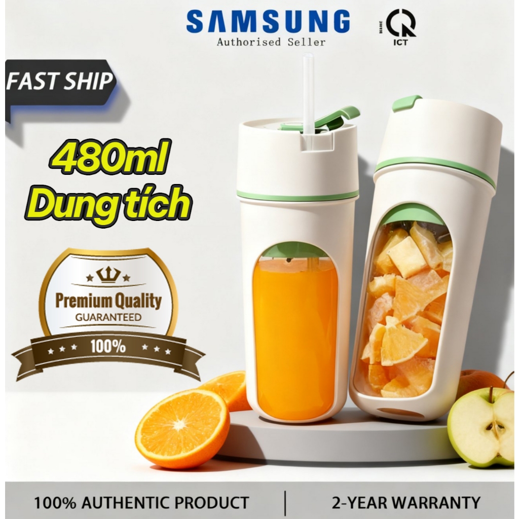 Bảo hành 2 năm-Máy ép trái cây cầm tay 480ml, máy ép trái cây, máy nghiền đá, 6 lưỡi dao