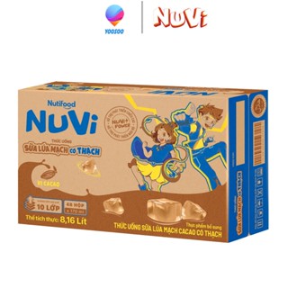  Thùng 48 Hộp NuVi Sữa Lúa Mạch Thạch Cacao  Dâu   Thạch Cam  Đường Đen 170ml - NUTIFOOD - YOOSOO 