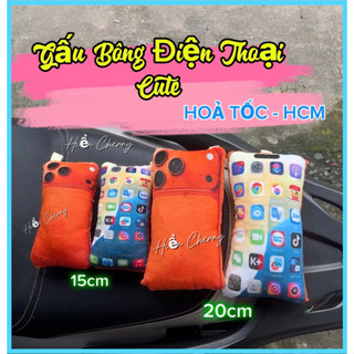 🧡(KHO SỈ)🧡HOẢ TỐC Gấu Bông in 3D hình điện thoại ip 17 bờ rồ max Dễ Thương- Hàng Loại 1 - Cao Cấp - 20cm - 15cm