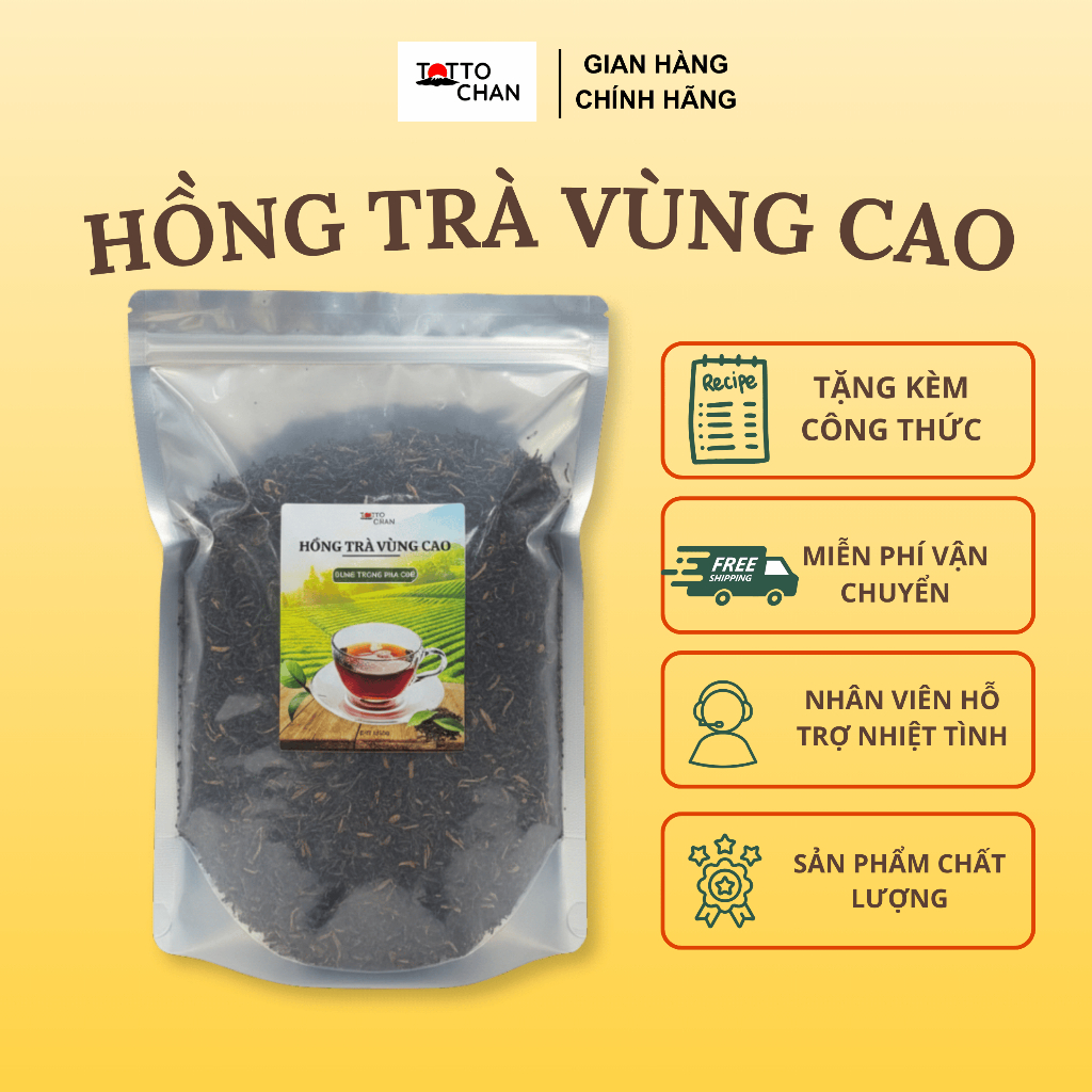  Hồng Trà Vùng Cao Totto Đậm Vị Màu Đẹp - Chuyên Pha Trà Sữa Truyền Thống & Trà Trái Cây - Gói 500gr 