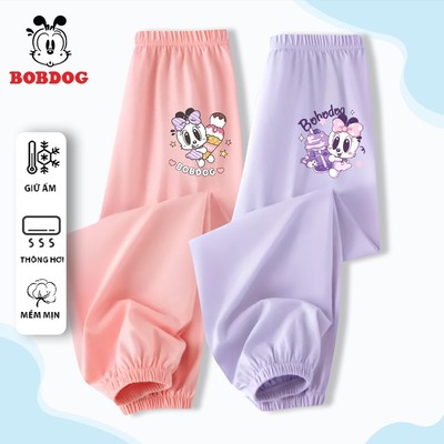 Quần dài bé gái BOBDOG, quần hè thu dáng jogger, bo gấu, chất thun mềm mịn in hình cute cho bé