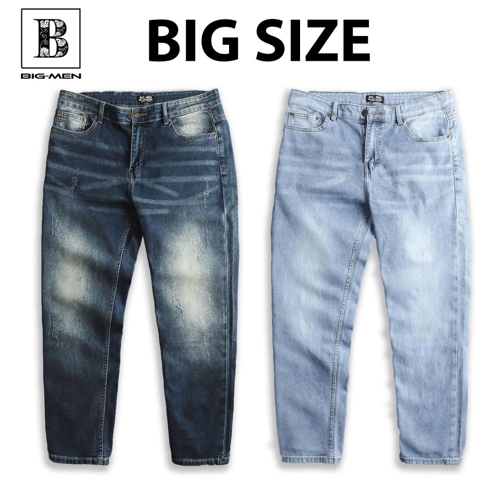 Big Men- Quần jean dài bigsize nam tông xanh phối wash xịn xò thời trang 80- 130 kg_231moi+417