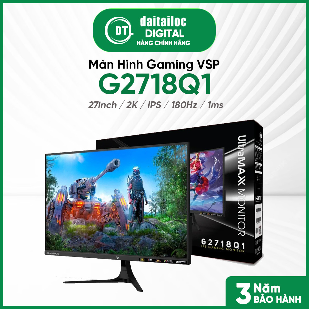 Màn Hình Gaming VSP G2718Q1 27 inch 2K IPS 180Hz | Chính Hãng | Bảo Hành 36 Tháng