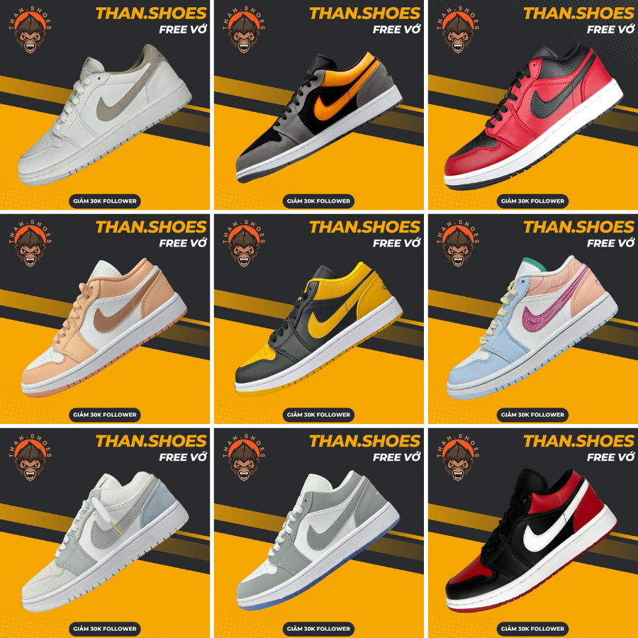 Giày Sneaker JD1 Low, JD1 Cổ Thấp Tổng Hợp Màu (2) - Than.Shoes