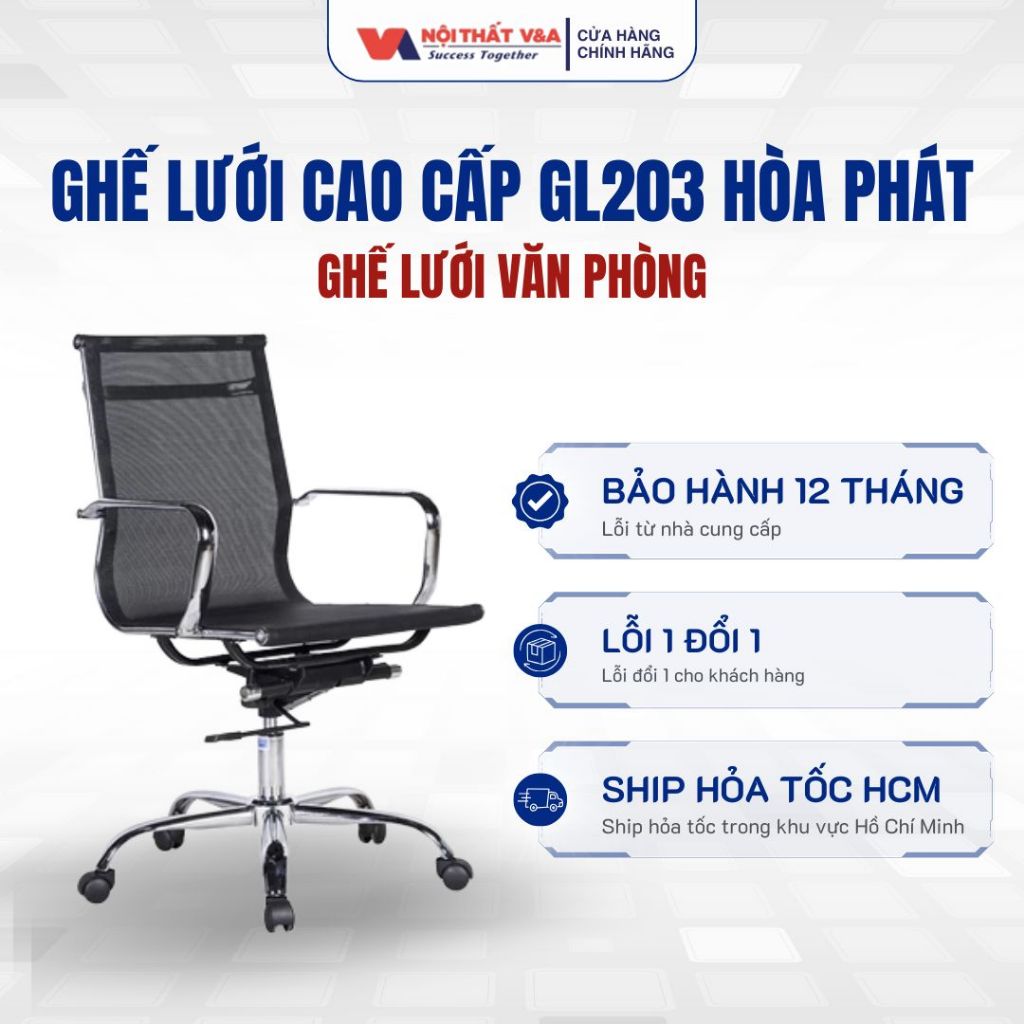 Ghế lưới cao cấp GL203 Hòa Phát, ghế lưới văn phòng