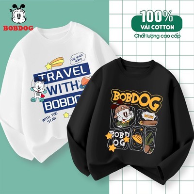 Áo thun dài tay bé trai BOBDOG in hình cute cổ tròn chất liệu cotton thoáng mát co giãn cho bé