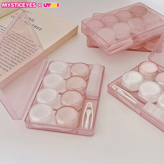  4 cặp hộp đựng lens Khay đựng lens kèm dụng cụ và lọ ngâm mini inshộp đựng kính áp tròng có gương 