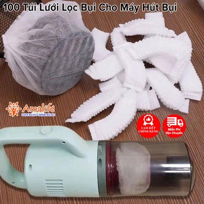100 Lưới Lọc Bụi Cho Máy Hút Bụi Cầm Tay, Túi Lọc Máy Hút Bụi, Tai Nghe Dùng 1 Lần + Bàn Chải Cọ Lõi Lọc Hãng Amalife