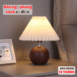  Đèn bàn xếp ly chân gỗ phong cách Bắc Âu Đèn ngủ sang trọng bền đẹp 220V để đầu giường hoặc decor 