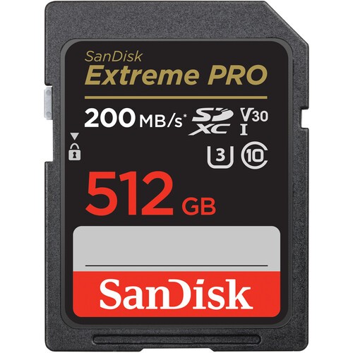 Thẻ nhớ SanDisk 512GB Extreme PRO UHS-I SDXC Memory Card 200mbs