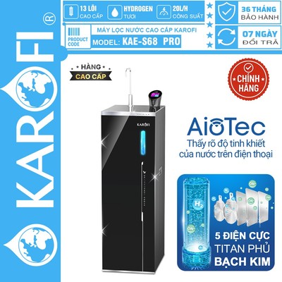 [CHÍNH HÃNG 100%] Máy lọc nước Hydro-ion kiềm Karofi KAE-S68 PRO - Máy lọc nước điện giải Hydro-ion kiềm 13 lõi cao cấp