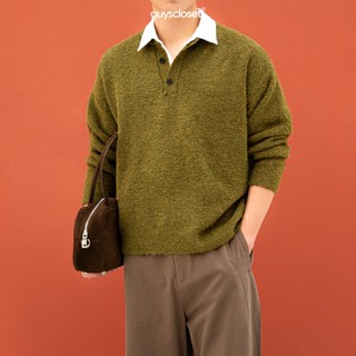  Áo Len Nam GUY's Closet Marcus Sweater - Chất Len Lông Cừu Dày Dặn Mềm Mại - Tối giản Khuy Cổ 