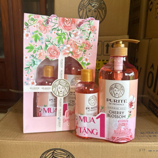   TẶNG TÚI GIẤY  Combo Sữa tắm Purite Cherry Blossom 850ml + 250ml 