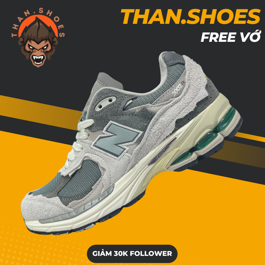 Giày Sneaker NB 2002R Protection Pack Rain Cloud, NB Xám Xanh - Than.Shoes