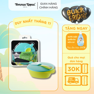 Bát ăn dặm có nắp kèm thìa cho bé Tommee Tippee Easy Scoop từ 7 tháng - Xanh lá