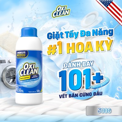 Bột Tẩy Trắng Quần Áo Oxi Clean 500g - Công Nghệ Oxy Hoạt Tính - Tẩy Quần Áo Không Phai Màu - Không Mùi, Không Clo