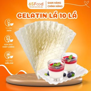 Gelatin dạng lá làm chè khúc bạch,làm thạch, bánh Mouse, Cheese Cake combo 10 lá - 6SFOOD