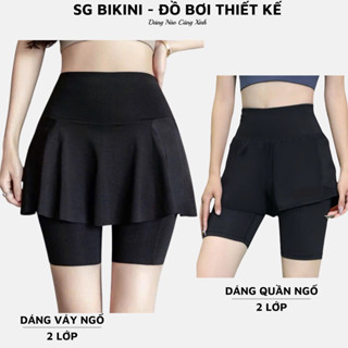  Quần bơi lửng nữ big size 2 layer SG Bikini And Sport quần bơi nữ kín đáo vải thun bơi dày mềm mịn 