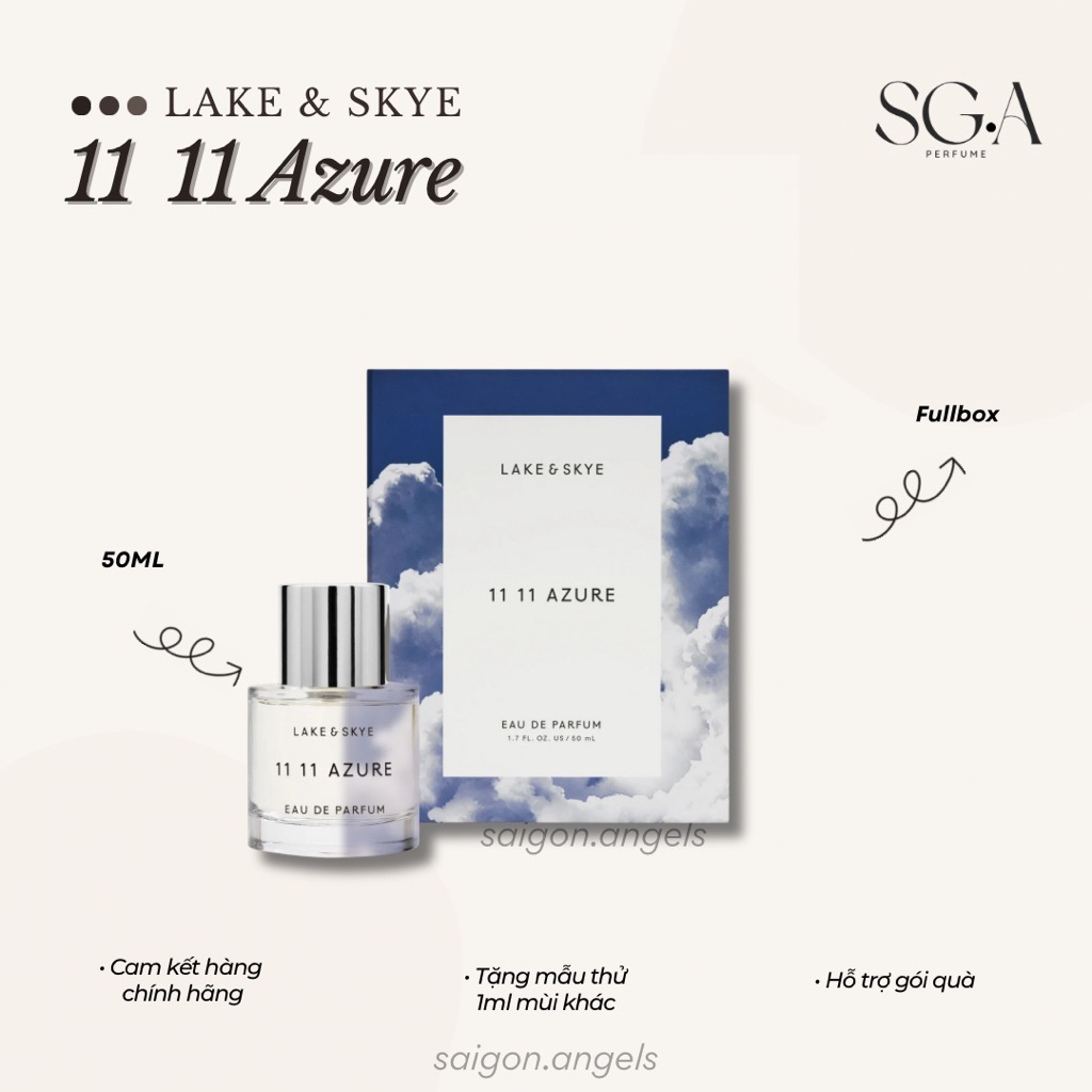 Nước hoa 11 11 Azure • Lake & Skye • Fullbox 50ml