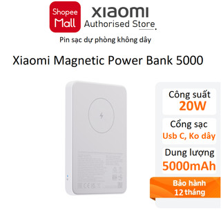  Pin sạc dự phòng không dây Xiaomi 5000mAh 18W Magnetic Power Bank -  Hàng chính hãng 