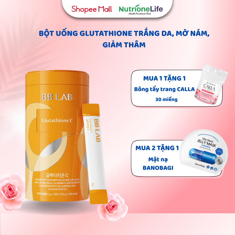 Bột uống BB LAB Glutathione 1200mg và Vitamin C 110mg Làm Trắng Da, Mờ Nám, Giảm Thâm Mụn Hộp /30 Gó