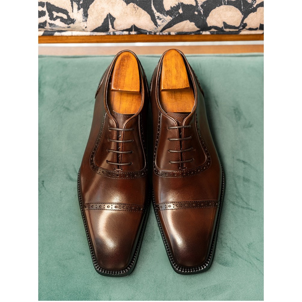 Giày tây nam Oxford công sở | Giày cưới nam Oxford lịch lãm HANMCE