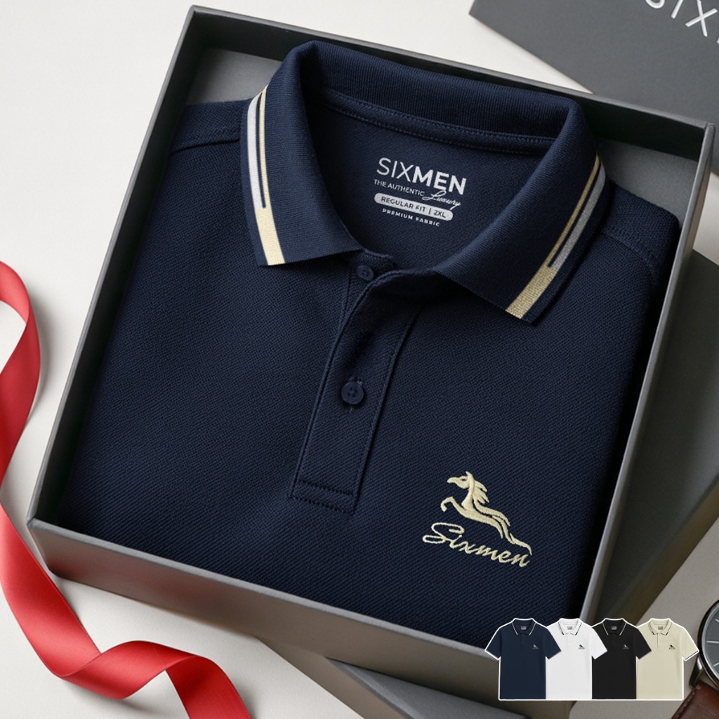 Áo Polo Nam SIXMEN HECARIM Vải Cá Sấu FeelMax Co Giãn Thoáng Mát Form Regular Fit Lịch Lãm