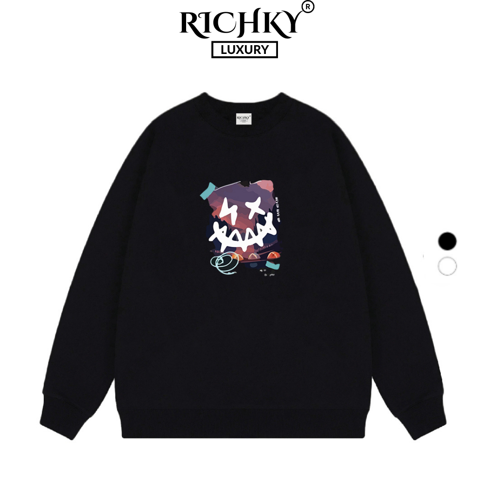 Áo Sweater Richky Luxury Premium Nỉ Crazy Smiley Face