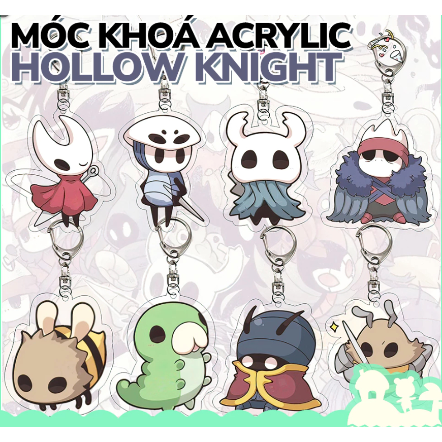 Key Game Hollow Knight - Móc khoá hoạt hình Game Hollow Knight Mica trong suốt
