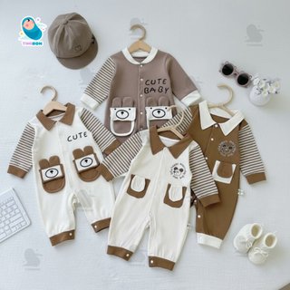  Body Nỉ Cho Bé Dài Tay Thu Đông Bộ Body Liền Thân Chất Nỉ Mềm Ấm Áp Hình Gấu Dễ Thương Cho Bé  BDD107  