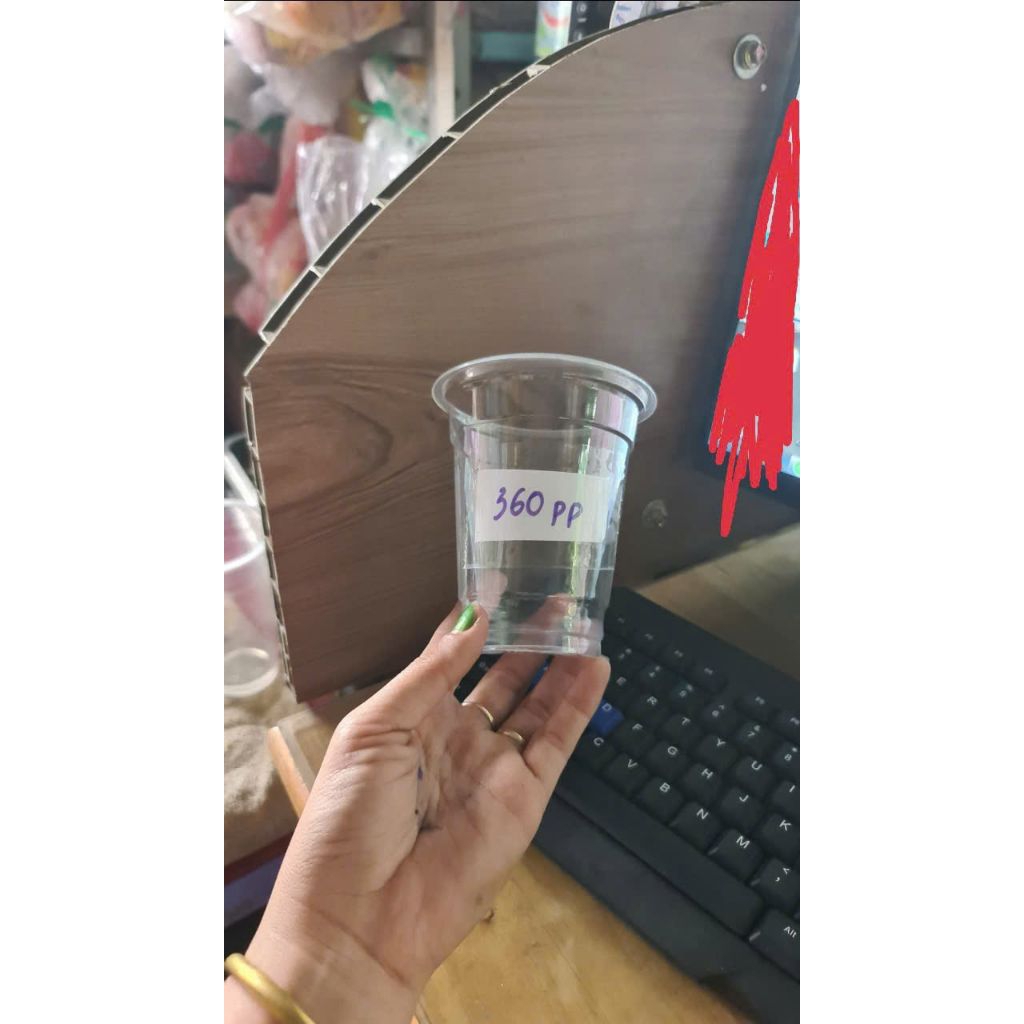 Set 50 ly nhựa PP đáy bằng 360ml/500ml/700ml nắp vuông cao- Ly đã kèm nắp vuông cao