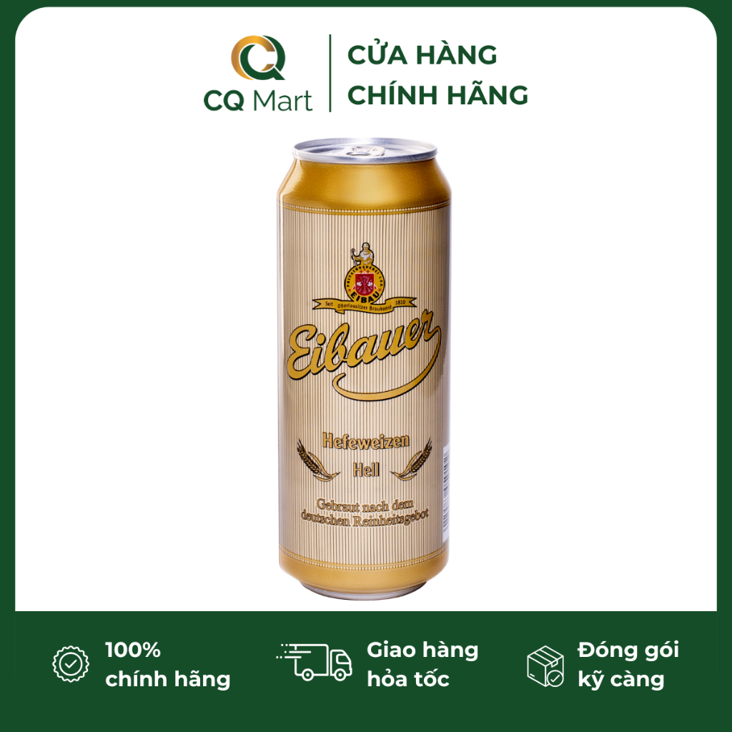 [Hỏa tốc] Bia Đức Eibauer Hefeweizen Hell 5.2% Lon 500ml