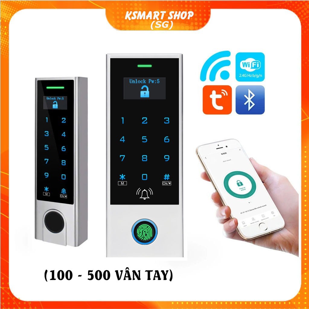 ĐẦU ĐỌC VÂN TAY KIỂM SOÁT RA VÀO QUẢN LÝ QUA APP TUYA / TTLOCK DUNG LƯỢNG 100, 500 VÂN TAY (HF3, CF3