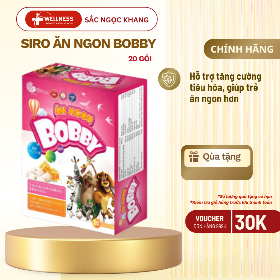 Siro ăn ngon Bobby kid , Siro ăn ngon hỗ trợ tăng sức đề kháng hỗ trợ hệ tiêu hóa, 20 gói x 10ml