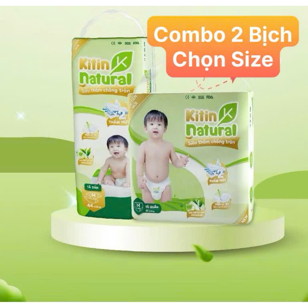 [Combo 2 Bịch] Tã Bỉm Dán/Quần Kitin Natural (Chọn Size)