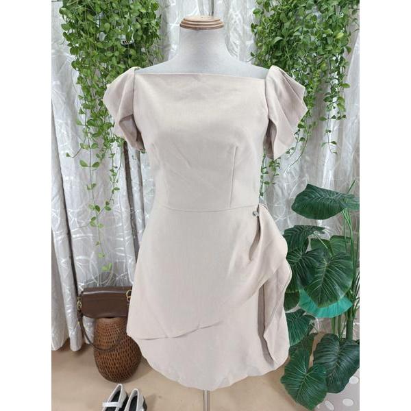 JM DRESS DESIGN thanh lý - Đầm nhún eo tay cộc bymo - Size L