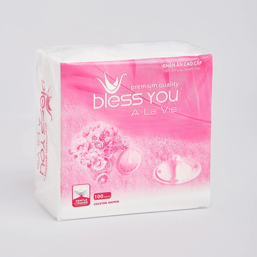 Lốc 4 Gói Khăn Ăn Napkin Bless You Alavie 33x33