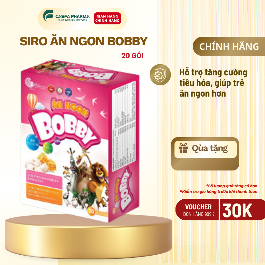 Siro ăn ngon Bobby kid, Siro ăn ngon hỗ trợ tăng sức đề kháng hỗ trợ hệ tiêu hóa, 20 gói