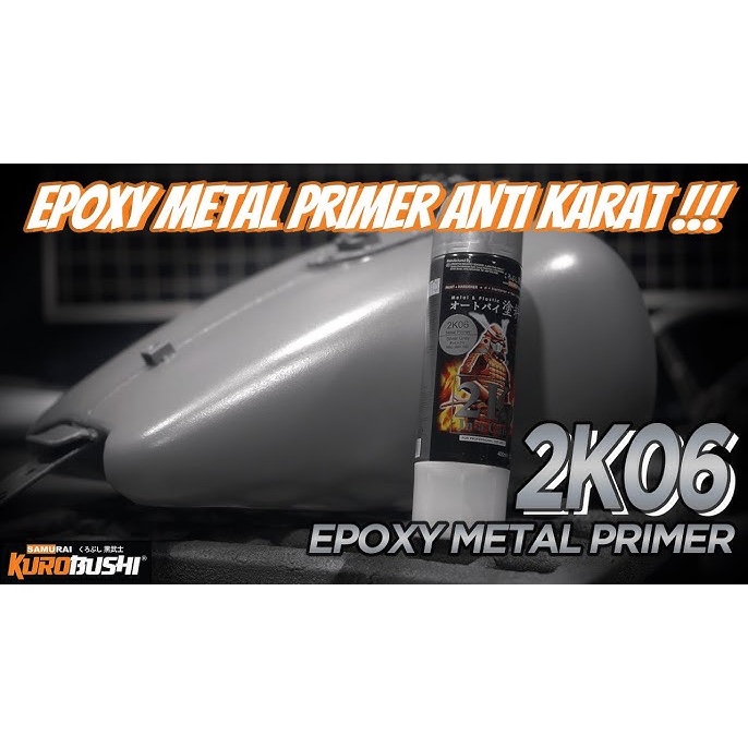 Sơn xịt Samurai 2 thành phần, sơn lót epoxy dành cho bề mặt kim loại - 2K06 (màu xám)