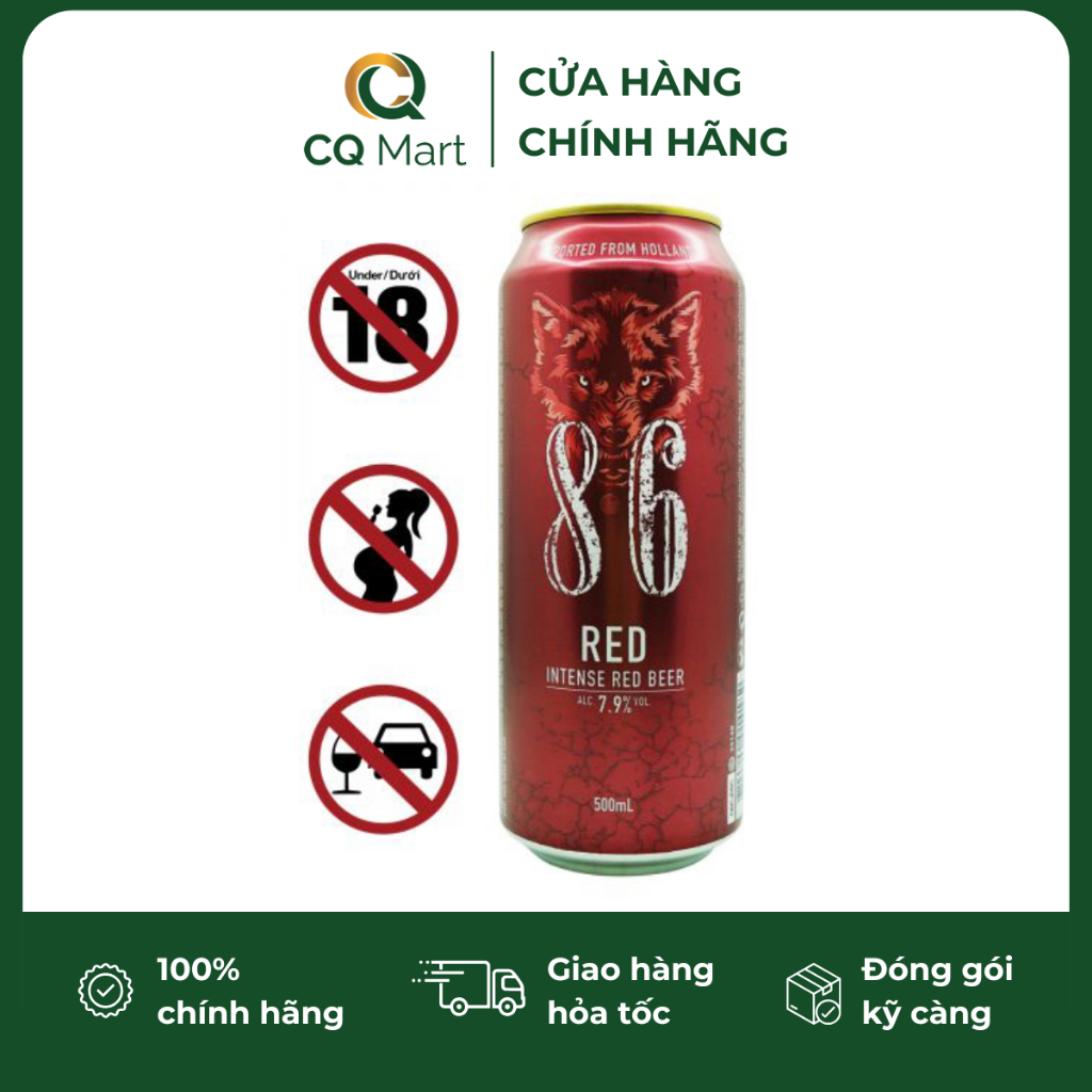 [Hoả tốc] Hà Lan Bia 8.6 RED 7.9% Lon 500ml