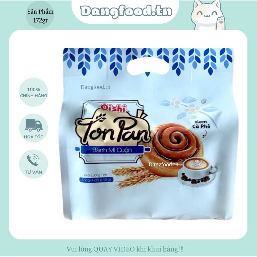 Bánh Mì Cuộn Tonpan Vị Kem Cà Phê Oishi 172gr 🔥
