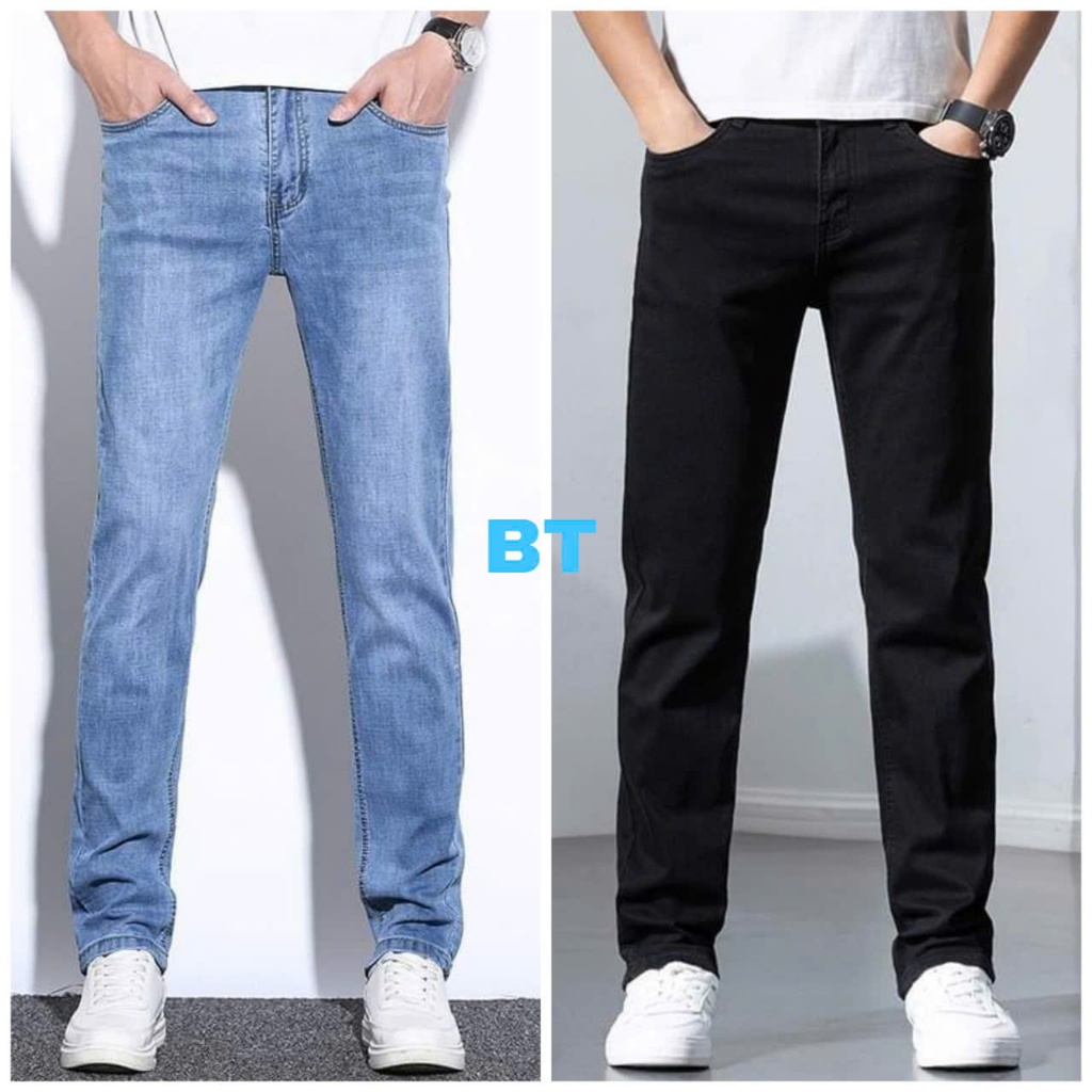 Quần Jean Nam Quần Bò Nam Trơn Co Giãn 4 Chiều Dáng Skinny Hàng Công Ty Xuất Khẩu