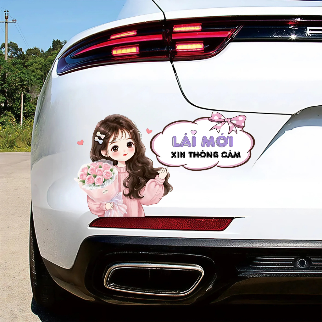 Decal "Lái mới xin thông cảm"